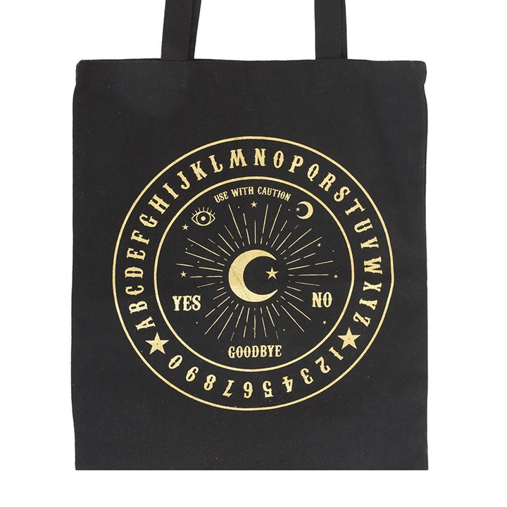 Black and Gold Talking Board Polycotton Tote Bag, image 2 of 3