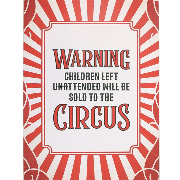 Circus Warning Metal Hanging Sign, image 4 of 5