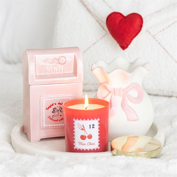 White and Pink Bow Oil Burner, image 5 of 5