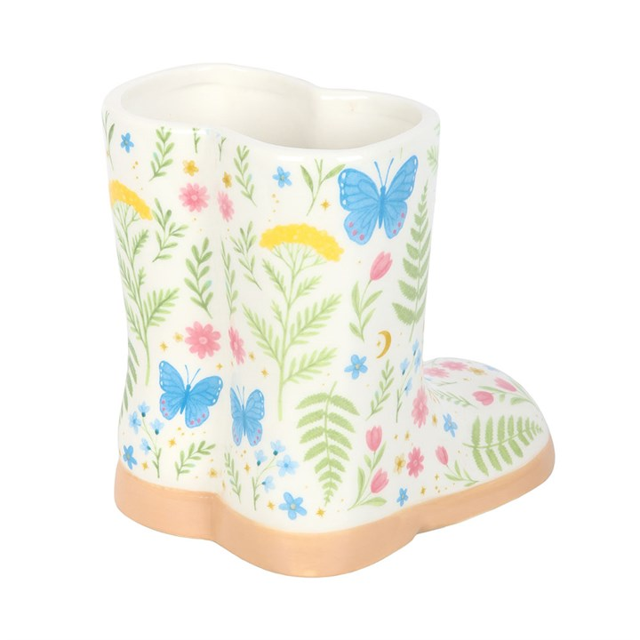 Luna Bloom Floral Print Welly Boot Planter, image 5 of 6