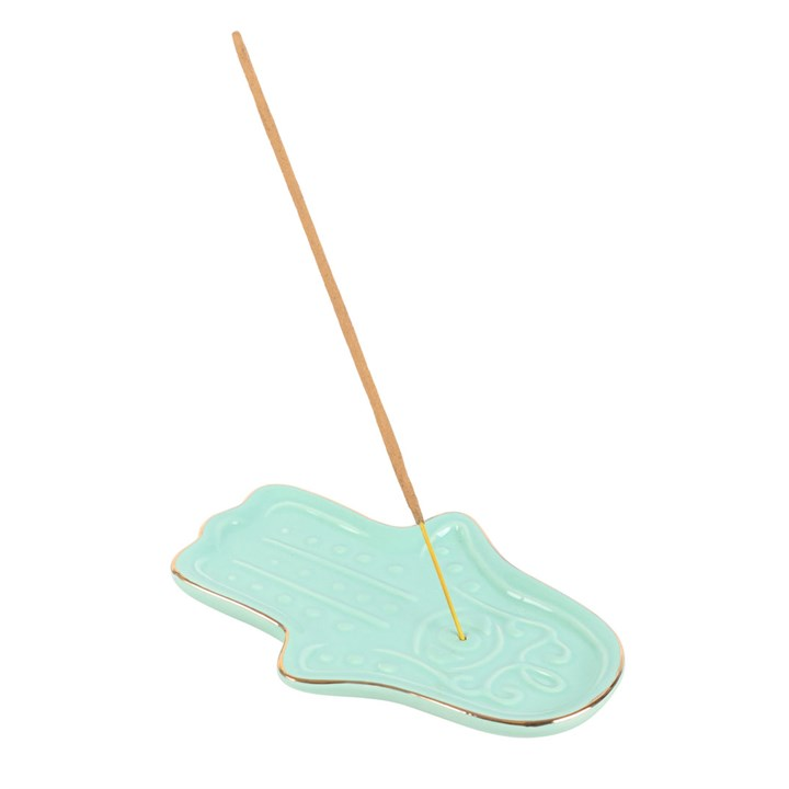 Blue Hamsa Hand Incense Stick Holder, image 2 of 4
