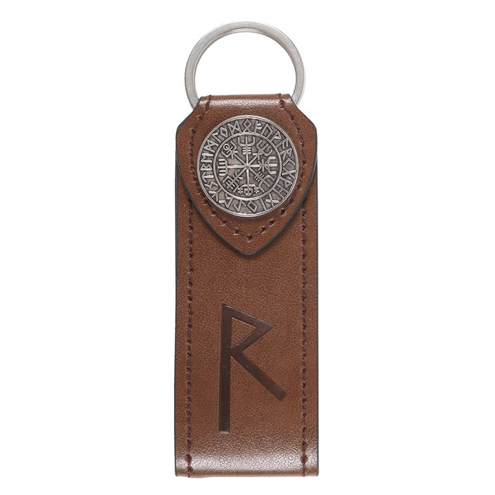 Journey Viking Rune Faux Leather Keyring, image 2 of 5