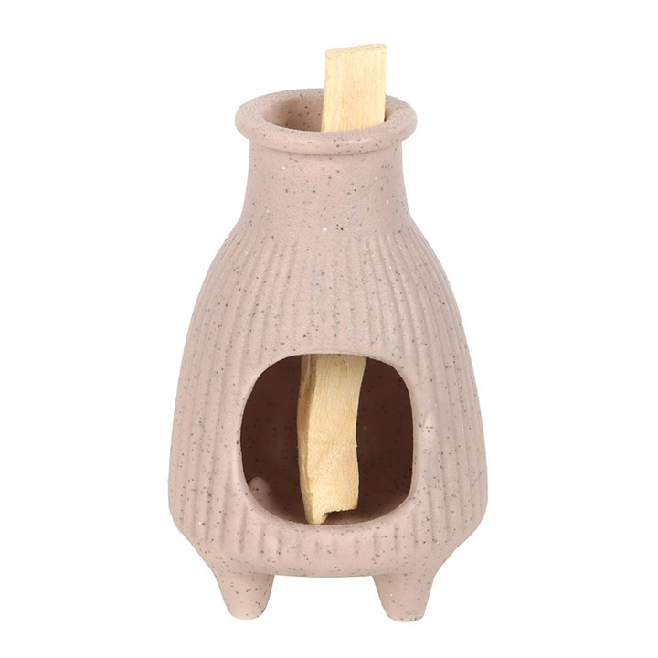 Greige Ribbed Palo Santo Burner, image 3 of 6