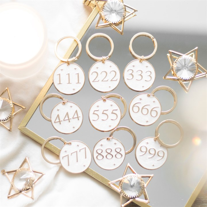 Pack of 9 Angel Number Keyrings, image 4 of 4