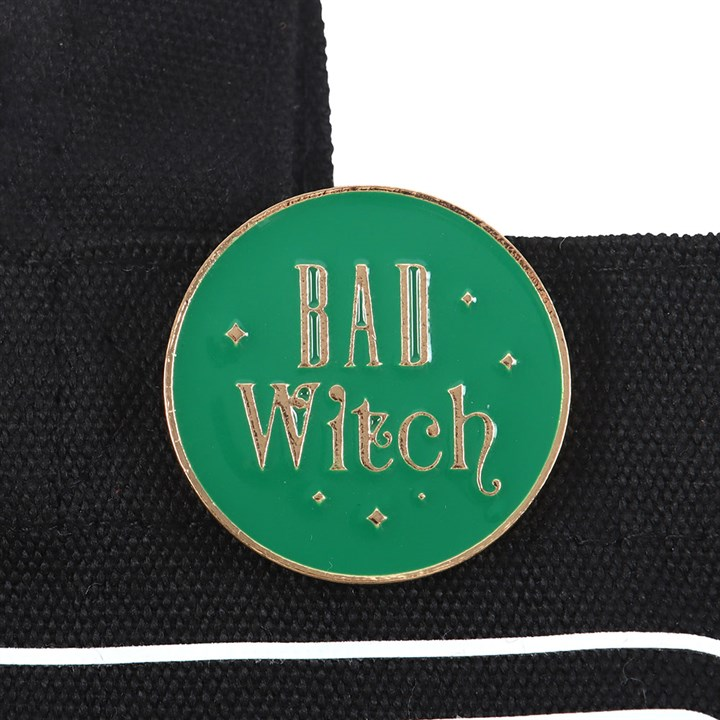 Bad Witch Social Club Polycotton Tote Bag with Pin Badge, image 4 of 5