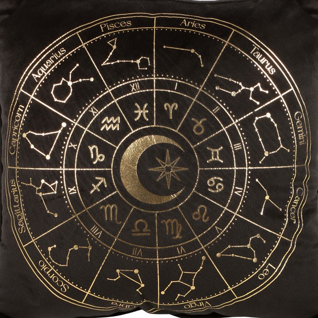 Black Astrology Wheel Cushion, 35cm Square, image 3 of 5