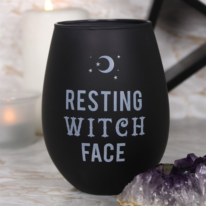 Resting Witch Face Stemless Wine Glass, image 1 of 3