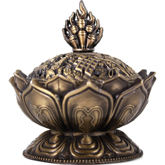 Metal Lotus Incense Cone Holder, image 1 of 3