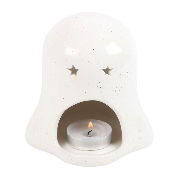 Ghost Shaped Tealight Candle Holder with Pumpkin, image 4 of 5