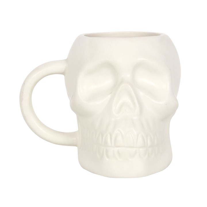 Matte White Skull Mug, image 2 of 5