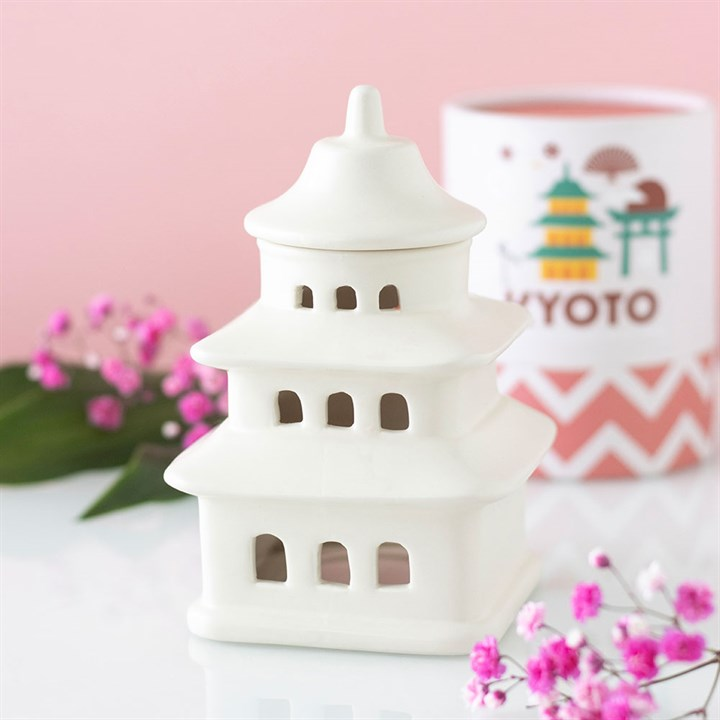 Pagoda Shaped Oil Burner and Wax Warmer, image 1 of 3