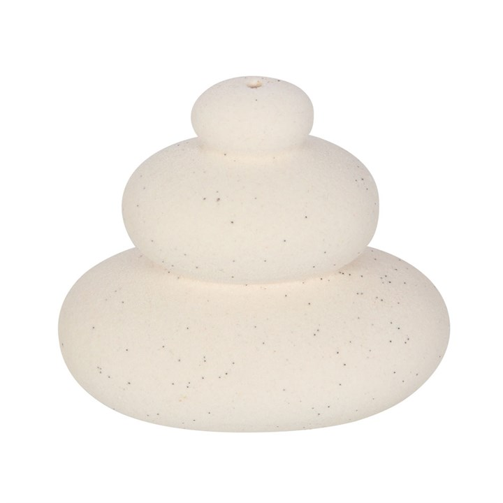 Cream Speckle Balancing Stones Incense Stick Holder, image 4 of 6