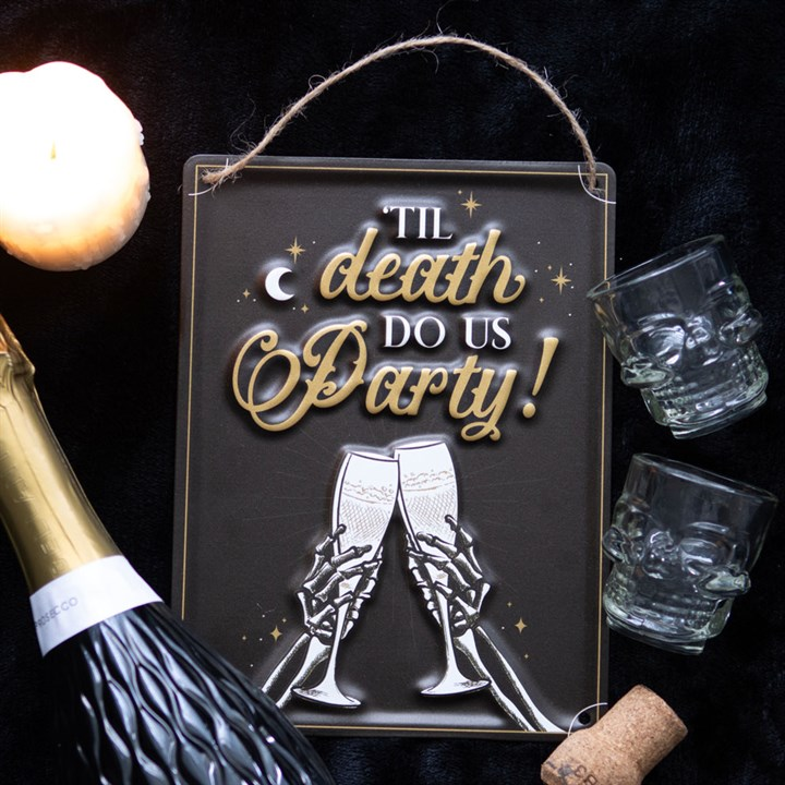 Til Death Do Us Party Champagne Hanging Metal Sign, image 4 of 5