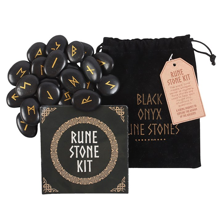 Set of 25 Black Onyx Viking Rune Stones, image 2 of 4