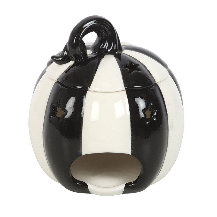 Black and White Striped Pumpkin Oil Burner, image 6 of 6