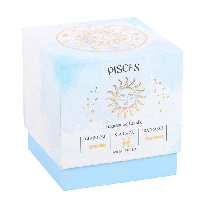 Pisces Gardenia Gemstone Zodiac Candle, image 4 of 6