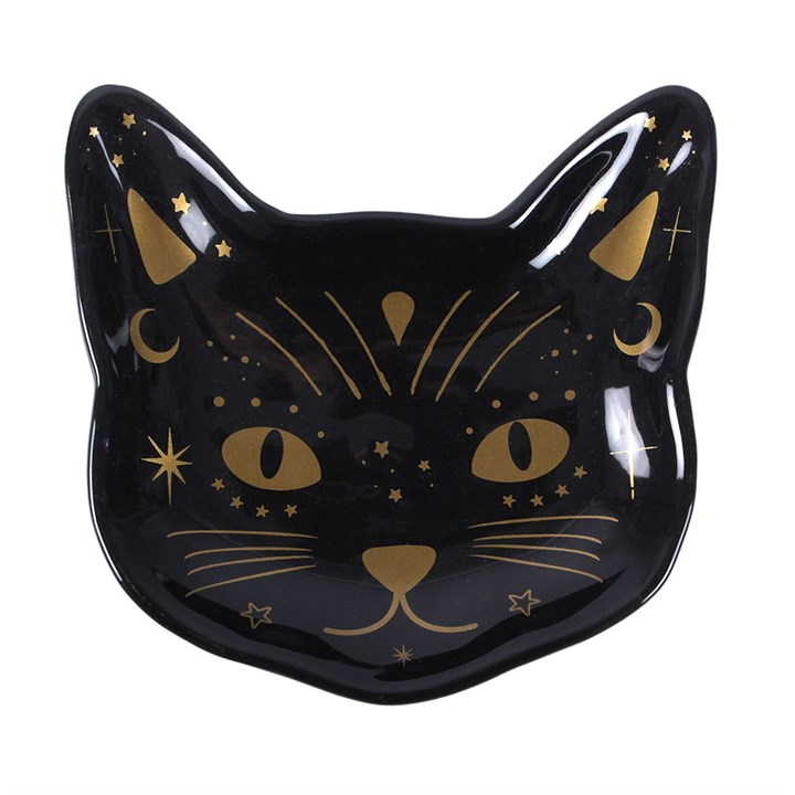 Magick Black Cat Face Trinket Dish, image 3 of 6