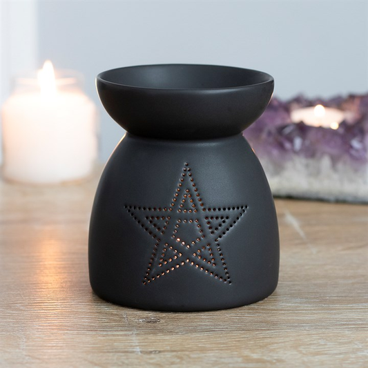 Black Pentagram Cut Out Oil Burner, image 1 of 4