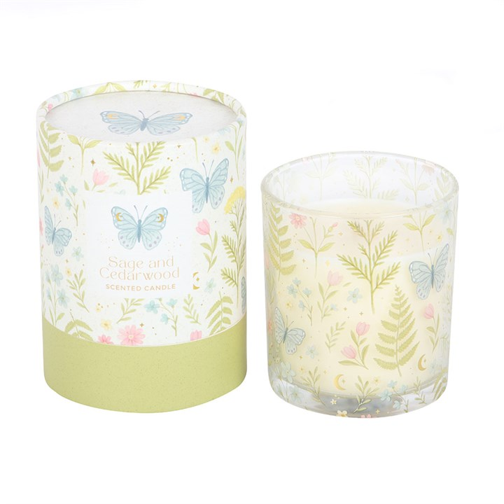 Luna Bloom Butterfly Sage and Cedarwood Candle, image 3 of 6