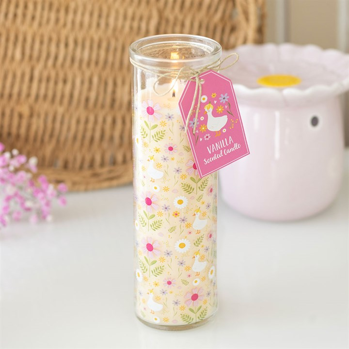 Daisy & Duck Print Vanilla Tube Candle, image 1 of 5