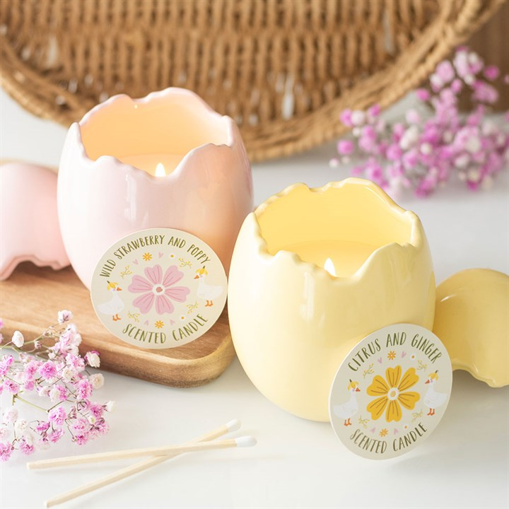 Wild Strawberry & Poppy Egg Shaped Candle, image 6 of 6