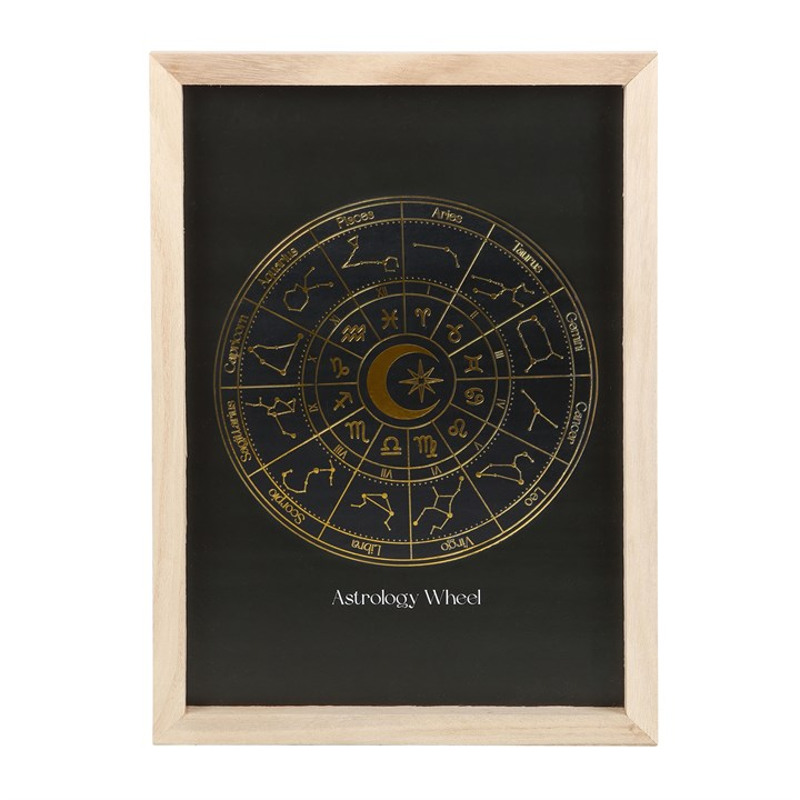 Black Astrology Wheel Framed Wall Art Print, image 2 of 5