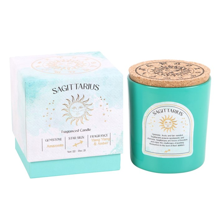 Sagittarius Ylang Ylang & Amber Gemstone Zodiac Candle, image 1 of 5