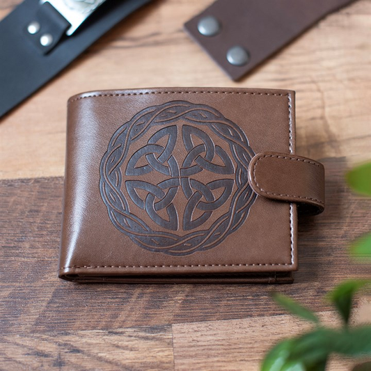 Celtic Shield Knot Faux Leather Wallet, image 1 of 5