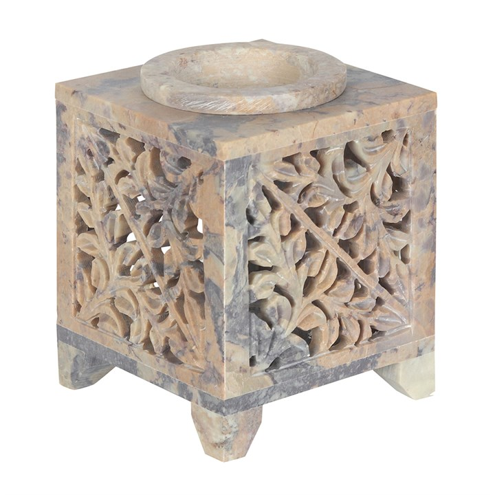 Moroccan Arch Cutout Soapstone Oil Burner, image 1 of 2