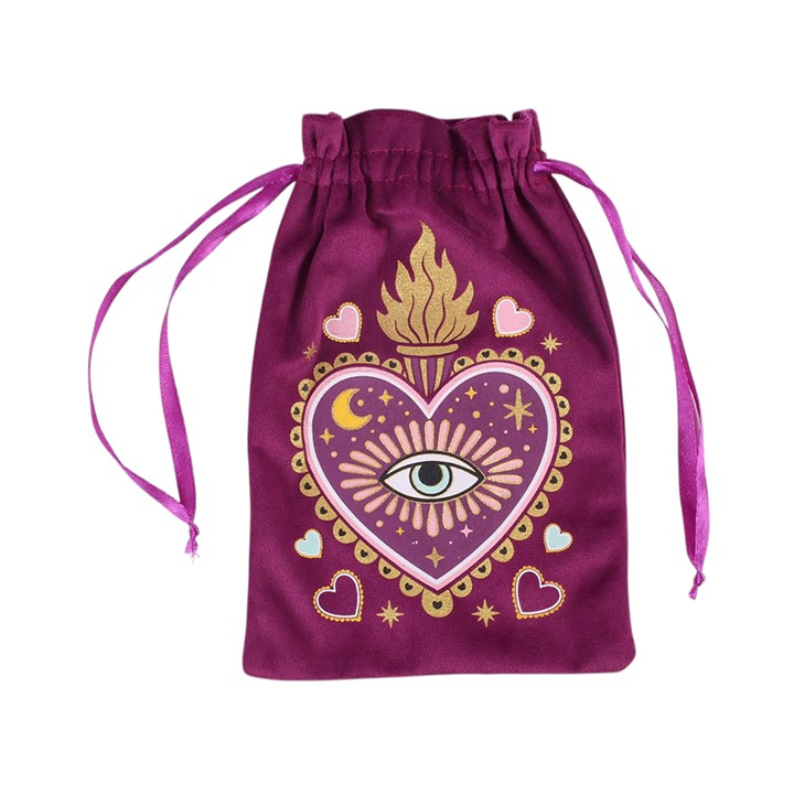 Sacred Sight Heart Velvet Drawstring Bag, image 4 of 5