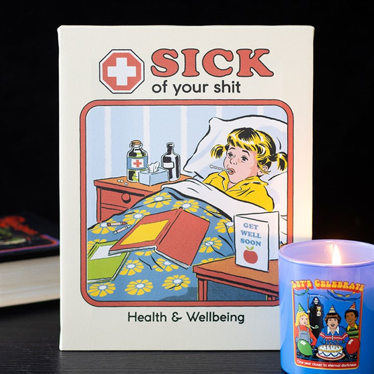 19x25cm Sick Of Your Sh*t Canvas Plaque by Steven Rhodes, image 1 of 4